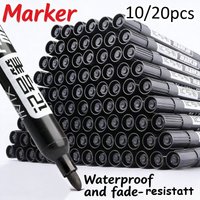 10/20PCS Permanent Marker Set, Black Waterproof Ink Pens for Office Industrial & Art Use,Office writing tools,Student marker pen