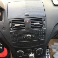 Carbon Fiber Interior Trim Stickers For Benz C Class W204 2007-2010 Central Console Gear Shift Panel Door Handle Cover Trim