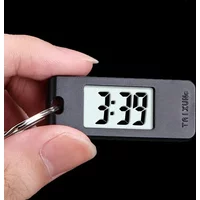 Mini Electronic Clock Keychain, Digital LED Time Display Student Elliptical Watch, Portable Wall Clock Keyring for Bag Backpack