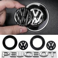 ABS Carbon Fiber Pattern Car Steering Wheel Sticker For Volkswagen GTI Passat B6 MK6 7 Golf 4 5 Polo Caddy Tiguan CC / Valve Cap