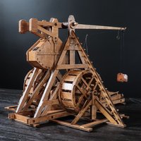 1:48 Rotary Counterweight Trebuchet Catapult DIY Ancient Chariot Model Siege Car Wooden 3D Puzzle Need Assembly