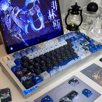 137 Keys Genshin Impact Kyryll Chudomirovich Flins Keys Anime Keycaps PBT Cherry Mechanical Keyboard Made68 Mad68 Wooting 60