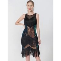 Latin Dance Dress for Women Fringe Sequins Flapper Ballroom Dance Dresses 1920s Tassel Salsa Tango Dancing Costume