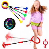 Bounce Ball Elastic Flash Ball Self luminous Adult Children Rotation Jump Ring Fitness Set Foot Single Leg Swing Ball New Gift
