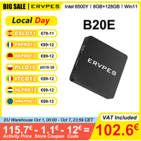 ERVPES B20E Mini PC 8GB RAM 128GB SSD Intel 6500Y Windows 11 BT5.0 Apollo Lake Desktop Mikrokomputer Dwuzakresowy Wi-Fi HDMI