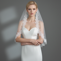 Bridal Cathedral Length Wedding Veil Single Layer Eyelash Lace Comb Style Elegant Wedding Accessory for Brides G154