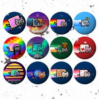 Cute N-Nyan Cat Badges Tinplate Soft Button Pin Brooch Metal Badge Custom Jewelry Accessories Hat Bag Lapel