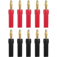 4mm Speaker Banana Plugs-Open Screw Type, Insulated 24K Gold Plated Speaker Wire Banana Plugs Connectors