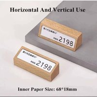 5pcs 68x18mm Wood Mini Price Label Paper Holder Display Stand Sign Holder Storage Organizer Price Card Tags