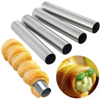 1/6Pcs DIY Horn Croissants Mold Cake Baking Moulds Cannoli Screw Tubes for Cake Bread Pastry Baking Mold Party Kitchen Tool