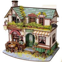 DIY Wooden Forest Cottage House Figurines Miniatures Bookend Assembled Houses for Friends Birthday Gifts Home Decoration