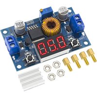 XL4015 5A 75W Buck Converter with Heatsink & Voltmeter, High Temp Stability