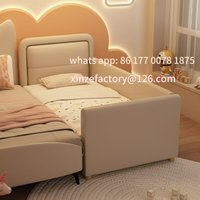 Customizable solid wood soft bag splicing children's bed queen bed children's guardrail boy girl crib baby widened bedside bed