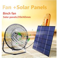 7W 6V Solar Panel Powered Fan Solar Panel with 8inch USB Exhaust Fan Portable Multipurpose Pet Poultry Fan for Dog Chicken House