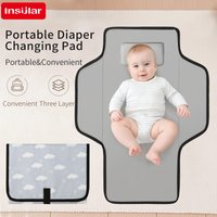 Portable Foldable Baby Changing Pad, Waterproof Polyester Diaper Mat, Multifunctional Cushion Mat for Travel & Easy Storage