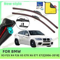 Car Wiper For BMW X3 F25 X4 F26 X5 E70 X6 E71 E72 2008-2018 Front Windscreen Wipers Double Rubber Car Wiper Blades Car