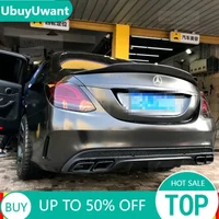 UBUYUWANT For Benz C Class W205 Spoiler C63 C180 C200 C250 C260 2014--2020 Year Sedan Glossy Black Real Carbon Fiber Rear Wing