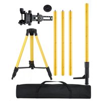 Telescoping Laser Level Pole, 12ft/3.7m Adjustable Laser Pole with Tripod and 1/4''-20 Laser Mount for Rotary Line Rotary Lasers