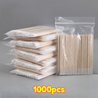 1000/200/100PCS Micro Wood Cotton Swabs Eyelash Extension Cleaning Tools Disposable Cosmetic Brush Buds for Beauty & Makeup