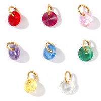 5 Pcs Mini Cubic Zirconia Charms 18K Gold Plated 304 Stainless Steel Pendants For DIY Necklace Bracelet Making 6mm x 4mm
