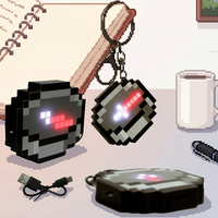 MC Compass Pixel Style Peripheral design Toy Trinket Movable Compass Keychain Pendant Real-world Use Toys Fans Peripheral Gifts
