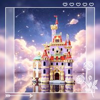 2026 new DIY building blocks Beauty and the Beast House Castle module bricks, adult birthday gifts and toys