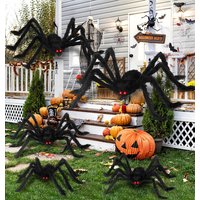 Riesige Schwarze Plüsch-Spinne Halloween-Dekoration 30-200cm Horror Spukhaus-Requisiten Innen- und Außendekoration für Gruselpartys