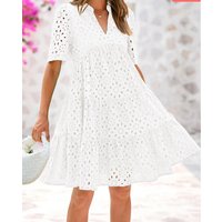 Elegant Womens Boho Summer Dresses V Neck Short Sleeve Hollow Out Lace Ruffle Casual Beach Summer New Evening Party Dresses 2025