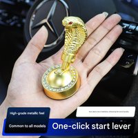 Cobra Shaped Engine Start Stop Lever, Rhinestone Base Ignition Button Cover, Unique Car Interior Mod Accessory