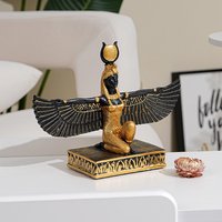 Statue of The Goddess Isis Sculpture of Ancient Egyptian Mythical Figures Retro Home Decoration Resin Crafts Desktop Ornament
