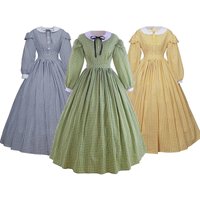 Victorian 1860s Civil War Dress For Women Vintage Prairie Pioneer Colonial Costume Halloween Renaissance Historical Ball Gown