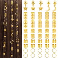 45pcs Stars and Moon Dreadlock Hair Beads Jewelry hair rings Accessories gifts for girls and women dating parties and holidays
