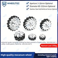 4Pcs Mecanum Wheel Set with Industrial Clamping Coupling 60 75 100 127 152mm AGV Robot Smart Car Wheels