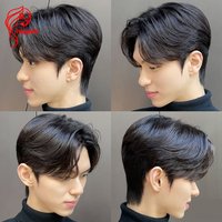 Hesperis Human Men's Hair Lace Front Wig Male Hairstyle Brazilian Remy Glueless Wigs Man Wigs Natural Black Hair System For Men