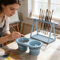 Oil Paint Brush Cleaner Cup Foldable Art Silicone Water Bucket Drawing Watercolor Rinser Pen Washing Bucket Cups for Painters