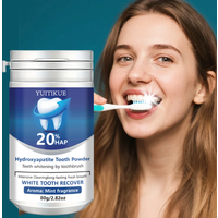 20% HAP Hydroxyapatite Tooth Powder: Teeth Whitening, Deep Cleaning, Enamel Protection, Long-Lasting Fresh Breath (Mint) 80g