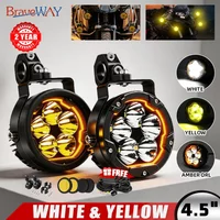 HAOLIDE 4inch Led Motorcycle Work Lights Amber DRL Driving Light with Switch Wireset for Motorbike R1250GS R1300G off-road use
