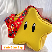 Kawaii Mario Stars Makeup Bag Cartoon Figure Coin Storage Crossbody Shoulder Bag Kids Girls Xmas Gift