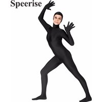 Women Zentai Costumes Adult Open Face Full Body Bodysuit Spandex Nylon Cosplay Halloween Solid Zipper Cosplay Adult Skin Tights