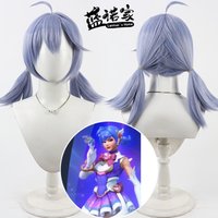 Anime Overwatch Kiriko Magical Girl Cosplay Wig Halloween Carnival Party Props Synthetic Hair Heat Resistant Fiber + Wig Cap