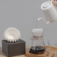 50PCS Kraft Paper Coffee Filter Cups Bowl Shape Origami Hand Brewed Drip Corrugated Disposable Cup for Pour Over Espresso