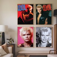 Singer B-Billy Idol Poster Prints Self Adhesive Home Suitable for Living Room Decor Decoration Wall