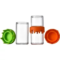 2PCS Glass Jars With Silicone Lid Cover Case Jar Bottle Wax Container Kitchen Storage Box Tobacco Herb Smoking Accessories