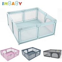 IMBABY 180x200 Baby Playpen Gray Baby Activity Fence Large Baby Playground Safety Playpen for Children Ball Pool Safety Barries