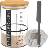 Dough Starter Jar 900ml Sourdough Fermentation Container Clear Glass Jar for Bread Baking Tool Sourdough Starter Cup Accessories