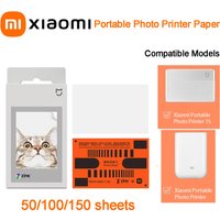 Original Xiaomi ZINK Pocket Printer Paper Self-adhesive Photo Print 50/100/150 Sheets Xiaomi 3-inch Mini Printer Papers