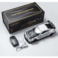 1PCS Car Alarm Clock, Rechargeable Battery Hyper Car Clock with Engine Sound, LED Flashing Light & Mist Spray