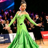 Modern Dance Competition Dress Customization Women's Multi Color New Embroidered Performance Dress Waltz National Standard Dance