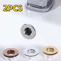2 Household Metal Bathroom Basin Overflow Covers, High-Quality Sink Overflow Rings, Durable Construction, Easy to Install, Replacement Basin Drain Cover Inserts for Bathroom and Kitchen Sinks