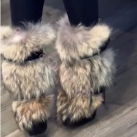 Winter Platform Belt Buckle Soft Fur Short Boots Fashion Show Party Casual Furry Boots New Sexy Women's Stiletto Warm Boots